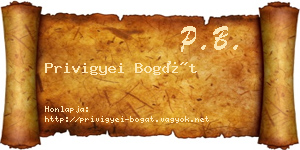 Privigyei Bogát névjegykártya