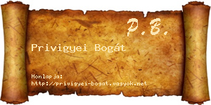 Privigyei Bogát névjegykártya